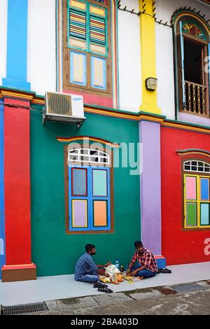 Antike chinesische Villa, das Haus des Tan Teng Niah, indischen Distrikt von Little India, Singapur Stockfoto