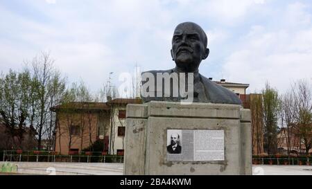 Lenin-Statue auf dem Lenin-Platz in Cavriago. Italienischer Kommunismus Stockfoto