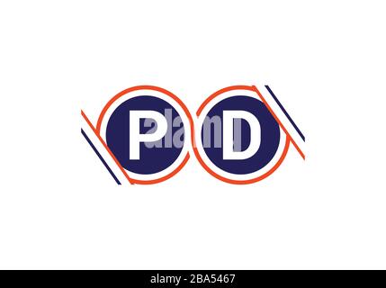P D, PD Initial Letter Logo Design Vektor-Vorlage, grafisches Alphabet Symbol für Corporate Business Identity Stock Vektor