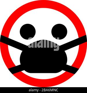 Warnschild Gesichtsmaske - einfaches Symbol Stock Vektor