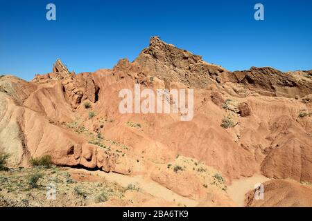 Kirgisistan, buntes Tal Canyon (Skazka Canyon) am Südufer des Issyk-kul Sees Stockfoto