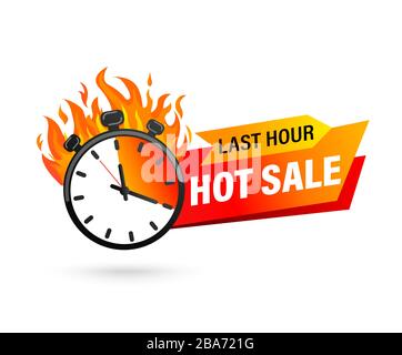 Werbebanner für das Angebot der letzten Stunde. Stock Vektor