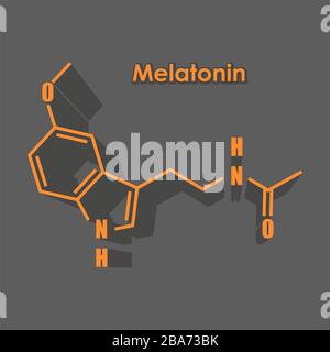 Melatonin Hormonmolekül. Stock Vektor