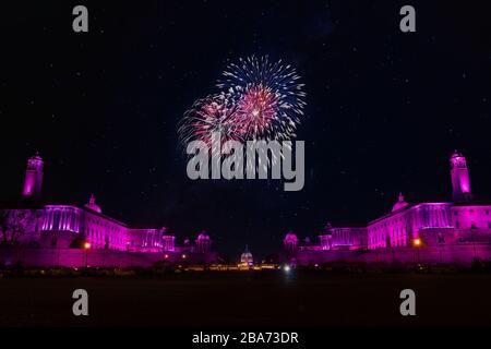 President House Panorama, Neu Delhi, Indien Stockfoto