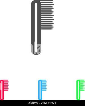Kamm-Symbol flach. Farbpiktogramm auf weißem Hintergrund. Symbol für Vektorgrafiken und Bonussymbole Stock Vektor
