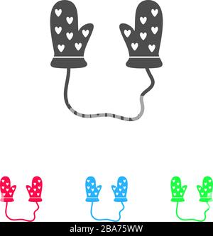 Babyhandschuhe sind flach. Farbpiktogramm auf weißem Hintergrund. Symbol für Vektorgrafiken und Bonussymbole Stock Vektor