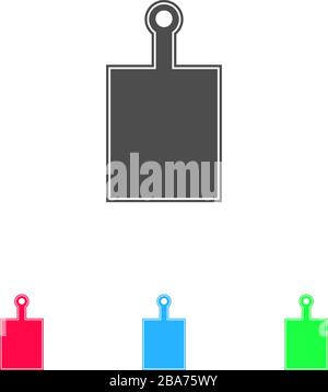 Symbol für Schnittplatine flach. Farbpiktogramm auf weißem Hintergrund. Symbol für Vektorgrafiken und Bonussymbole Stock Vektor