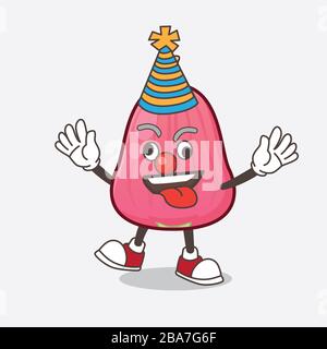 Ein Bild von Java-Apple-Zeichentrick-Maskottchen-Charakter als lustiger Clown Stockfoto