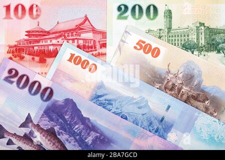 Neuer Taiwan-Dollar ein geschäftlicher Hintergrund Stockfoto