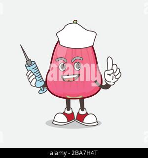 Rosa Java Apple Maskottchen Charakter Vektor Illustration Stock Vektor