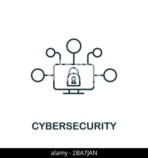 Cybersicherheits-Symbol aus der Sammlung Industry 4.0. Einfaches Element Cybersecurity-Symbol für Vorlagen, Webdesign und Infografiken Stockfoto