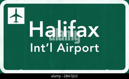 Halifax Stanfield Canada International Airport Highway Schild 2D Illustration Stockfoto