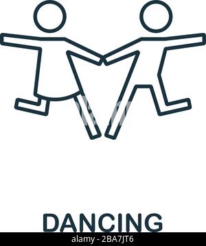 Tanzsymbol aus der Hobbys Kollektion. Einfaches Linienelement-Dancing-Symbol für Vorlagen, Webdesign und Infografiken Stock Vektor