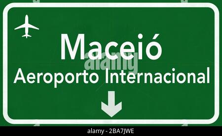 Maceio Brazil International Airport Highway Schild 2D Illustration Stockfoto