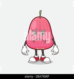 Rosa Java Apple Maskottchen Charakter Vektor Illustration Stock Vektor