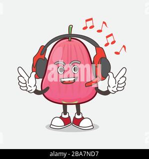 Rosa Java Apple Maskottchen Charakter Vektor Illustration Stock Vektor