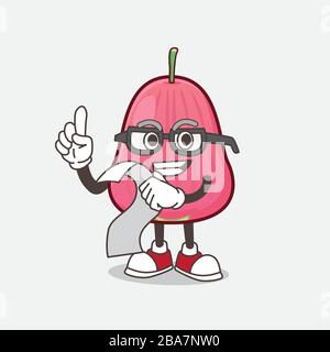 Rosa Java Apple Maskottchen Charakter Vektor Illustration Stock Vektor