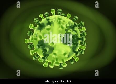 Coronavirus Virus Cell Global Pandemic World Stock Vektor