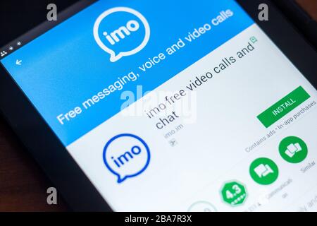 Ryazan, Russland - 21. März 2018 - mobile IMO-App auf dem Display des Tablet-PCs Stockfoto