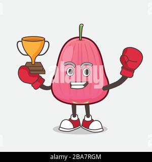 Rosa Java Apple Maskottchen Charakter Vektor Illustration Stock Vektor