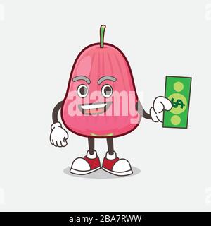 Rosa Java Apple Maskottchen Charakter Vektor Illustration Stock Vektor