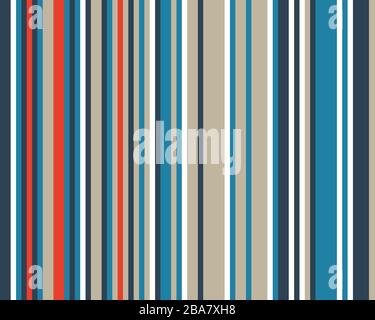 Einfaches Muster farbiger Linien, nahtloser abstrakter geometrischer Hintergrund Stockfoto