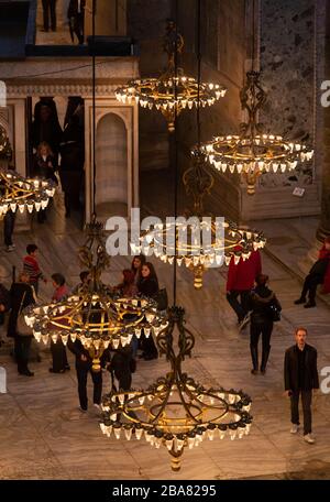 Im Inneren des Hagia Sophia (Aya Sofya) Museums in Istanbul Stockfoto