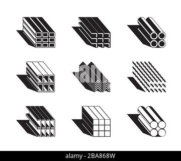 Unterschiedliche Metallbauprofile - Vektorgrafiken Stock Vektor