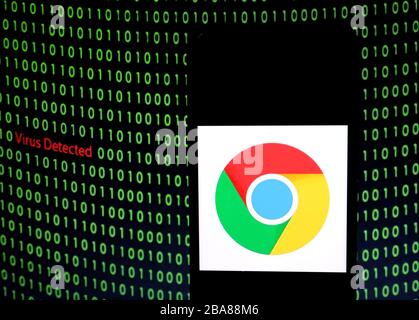 Kolkata, Indien. März 2020. In dieser Abbildung wird ein gängiger Webbrowser des Google Chrome-Logos angezeigt, das auf einem Smartphone angezeigt wird. Credit: Avishek das/SOPA images/ZUMA wire/Alamy Live News Stockfoto