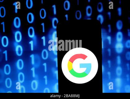 Kolkata, Indien. März 2020. In dieser Abbildung wird ein Google-Logo der Suchmaschine auf einem Smartphone angezeigt. Credit: Avishek das/SOPA images/ZUMA wire/Alamy Live News Stockfoto