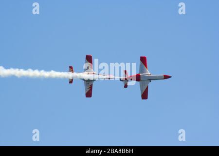 Serie 145 von 165 Santander Spanien Mai 30 2009 Tag der Streitkräfte Adler Patrol Patrulla Aguila Aerobatic Team Display Stockfoto