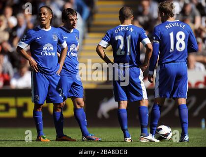 (Von links nach rechts) Evertons Steven Pienaar, Leighton Baines, Leon Osman und Phil Neville Stockfoto