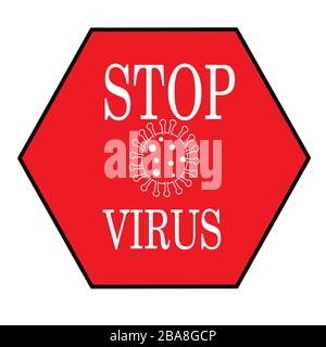 Stoppen Sie den Corona-Virus-Textabbildungsvektor Stock Vektor