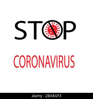 Stoppen Sie den Corona-Virus-Textabbildungsvektor Stock Vektor