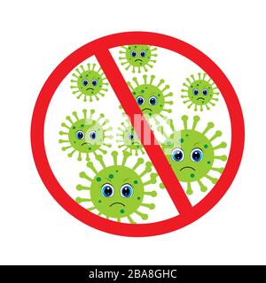 Stoppen Sie den Corona-Virus-Textabbildungsvektor Stock Vektor