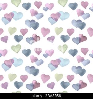 Nahtloses Herzmuster. Hand gezogen. Stockfoto