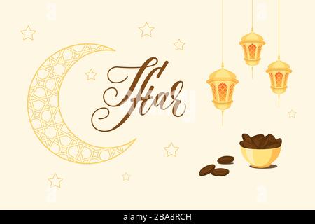 Iftar-Einladungskarte Stock Vektor