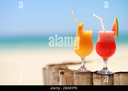 Boracay, Phillippinen, Insel, Cocktails am Strand Stockfoto