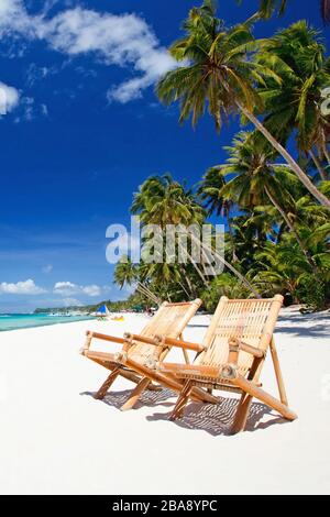 Boracay, Phillippinen, Insel, Strand, Palmen, Stockfoto