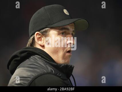 Fleetwood Town Manager Joey Barton vor dem Spiel Stockfoto