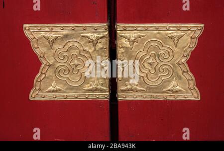 Detail der Tür in Verbotene Stadt, Peking, China Stockfoto