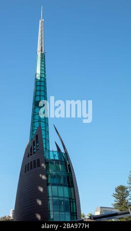 Der Bell Tower, der auf Elizabeth Quay, Perth, Westaustralien, zu sehen ist. Stockfoto