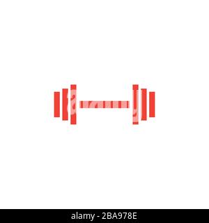 Barglock-Linie Rotes Symbol Auf Weißem Hintergrund. Rote Vektor-Grafik Mit Flacher Form. Stock Vektor