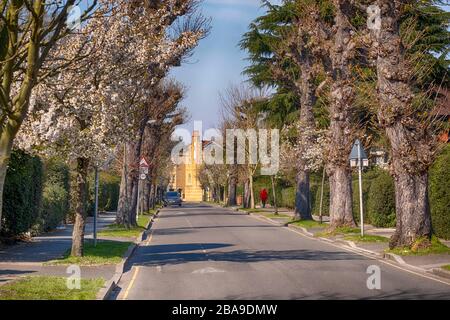 Merton Park, London, Großbritannien. März 2020. Ruhige Wohnstraßen in dieser grünen Vorstadt im Südwesten Londons während des Coronavirus Sperrens. Kredit: Malcolm Park/Alamy Live News. Stockfoto