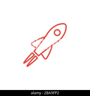 Raketensteil-Symbol Rot Auf Weißem Hintergrund. Rote Vektor-Grafik Mit Flacher Form. Stock Vektor