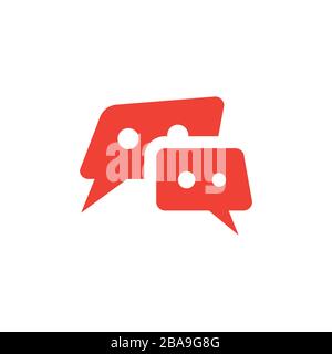 Sprechblasen-Rot-Symbol Auf Weißem Hintergrund. Rote Vektor-Grafik Mit Flacher Form. Stock Vektor