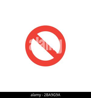 Symbol "Stoppschild Rot" Auf Weißem Hintergrund. Rote Vektor-Grafik Mit Flacher Form. Stock Vektor