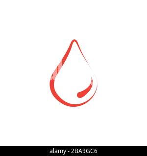 Wassertropfenlinie Rotes Symbol Auf Weißem Hintergrund. Rote Vektor-Grafik Mit Flacher Form Stock Vektor