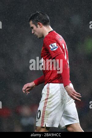 Robin van Persie von Manchester United wurde niedergeschlagen Stockfoto