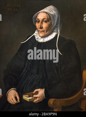 Eine Frau im Alter von fünfzig sechs 1694 Cornelis Ketel 1548-1616 Holländisch, Niederlande Stockfoto